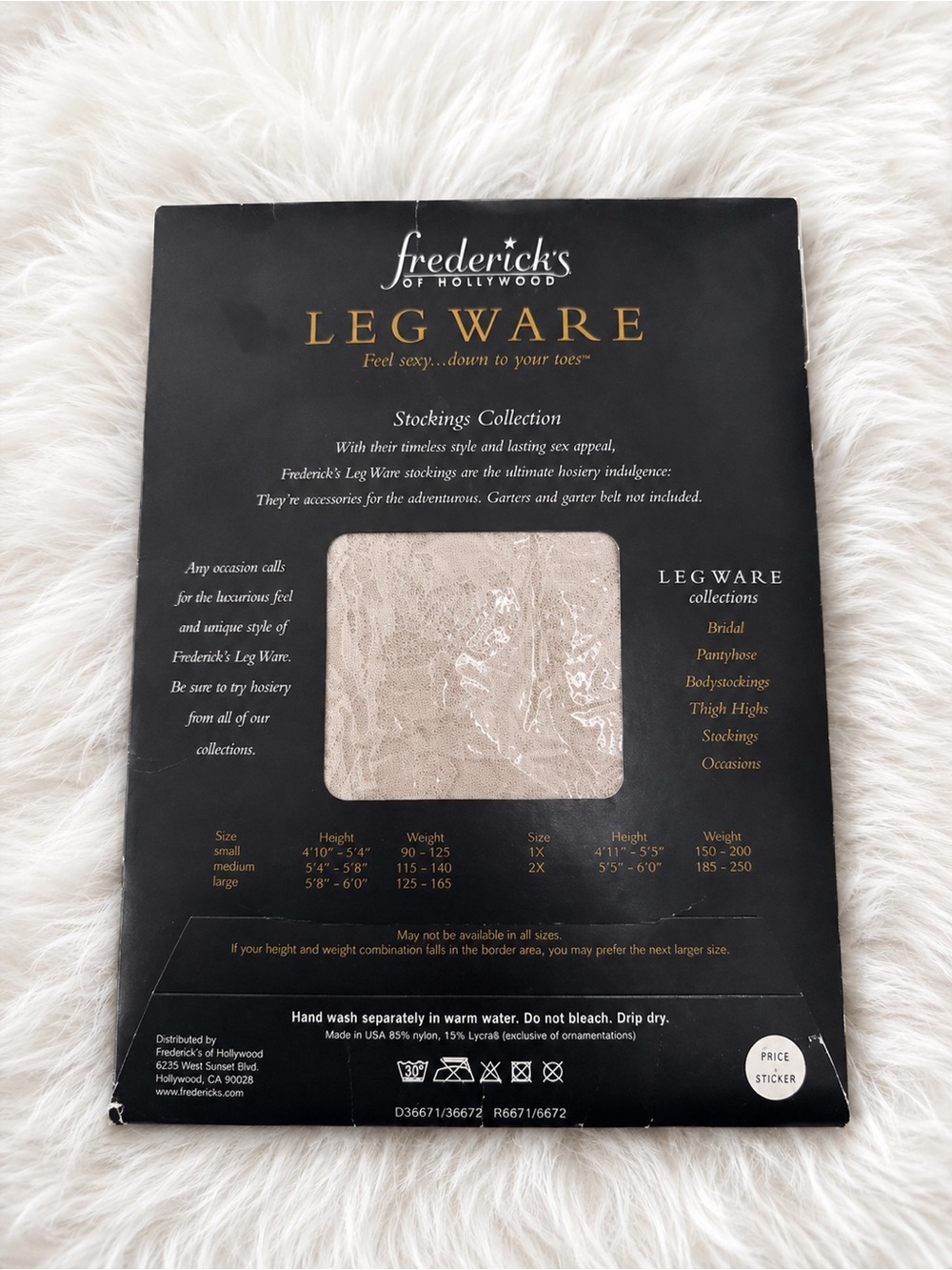 NIB VTG Frederick's of Hollywood Scallop Lace Top Thigh High Stockings White M - Picture 2 of 2